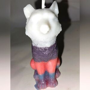Hand crafted limited edition wolf cub candle